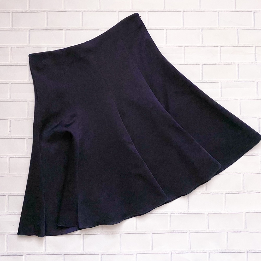 Vince Camuto Navy Fit and Flare A-Line Knee Length Skirt